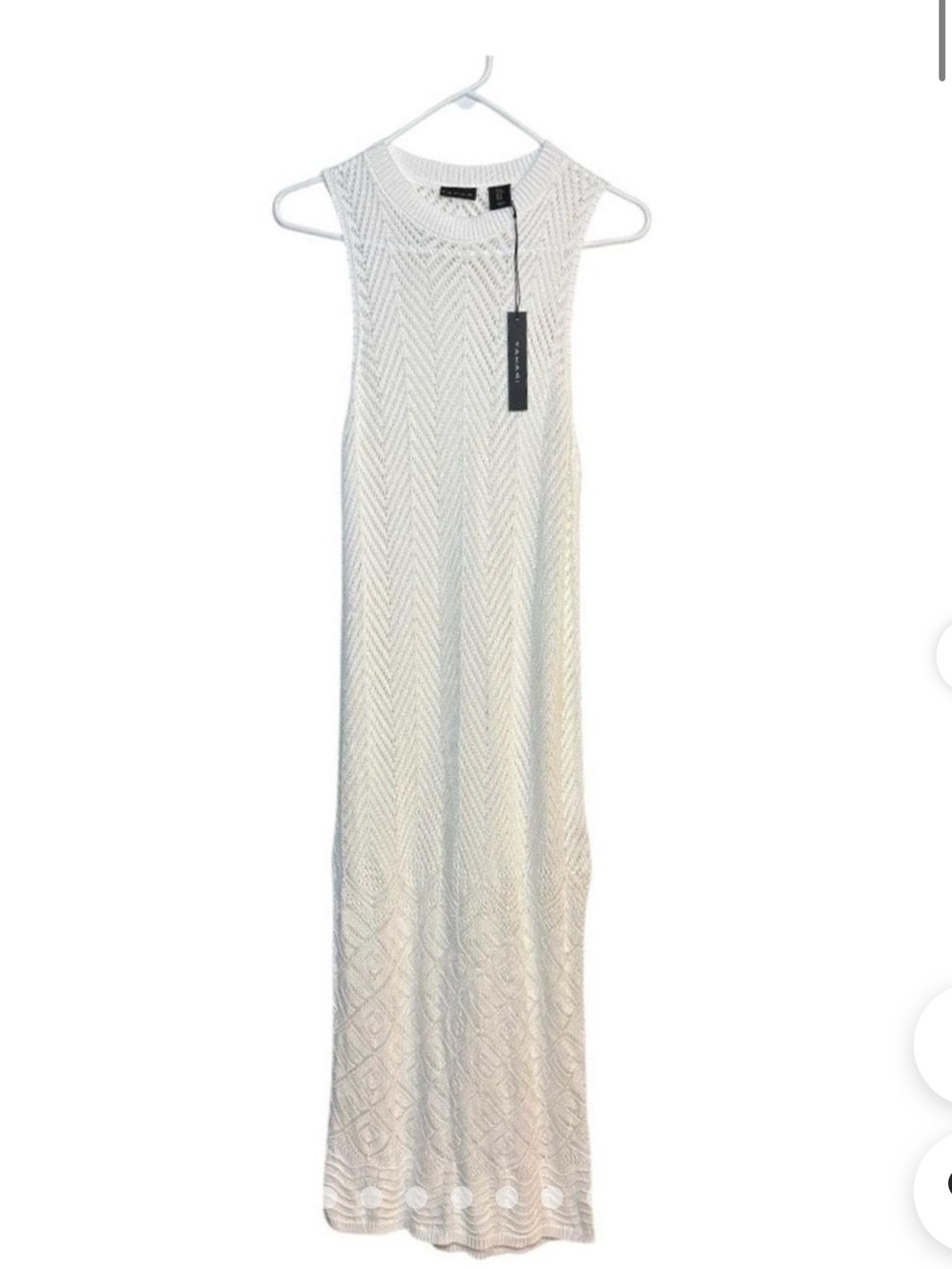 Tahari White Knit Bathing-suit Cover-Up Maxi Dress